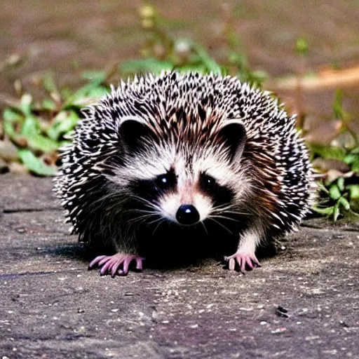 Image similar to “a hedgehog mixed with a raccoon”