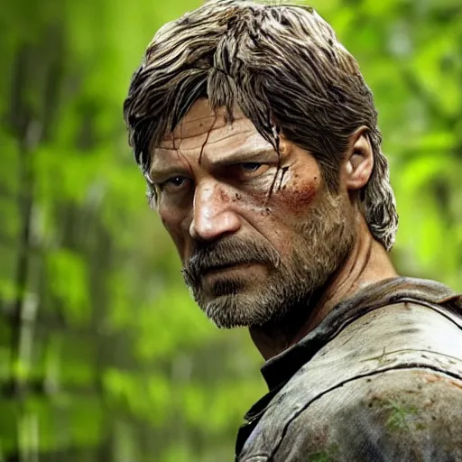 Image similar to Nikolaj Coster-Waldau as Joel in The Last Of Us