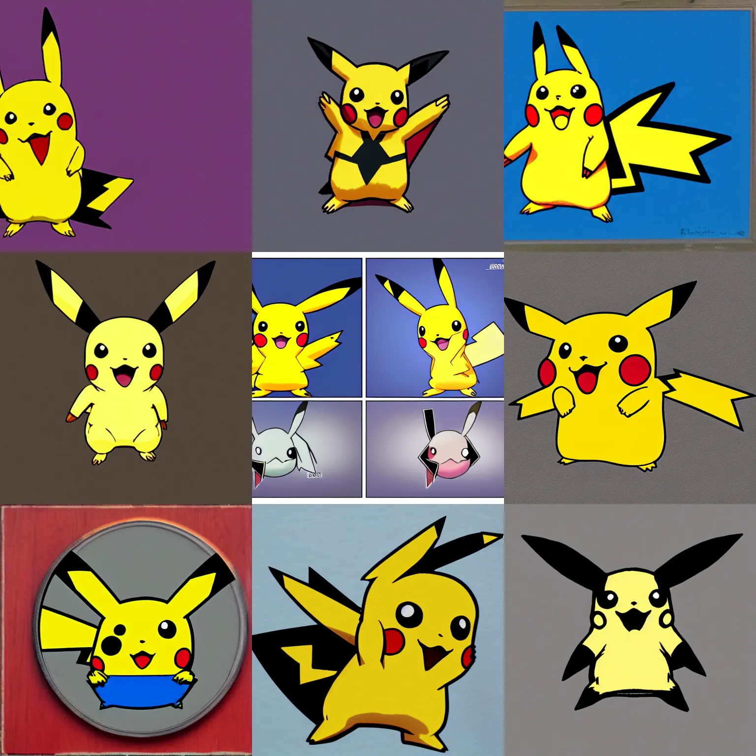 Prompt: pikachu in the style of rj palmer