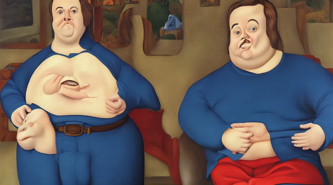 Image similar to Linus Torvalds painted by fernando botero