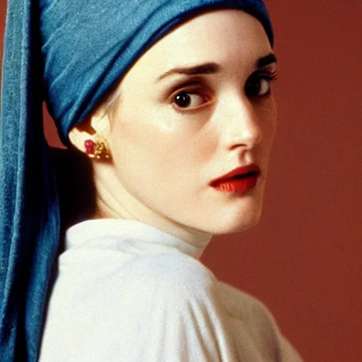 Image similar to winona ryder, girl with pearl earring