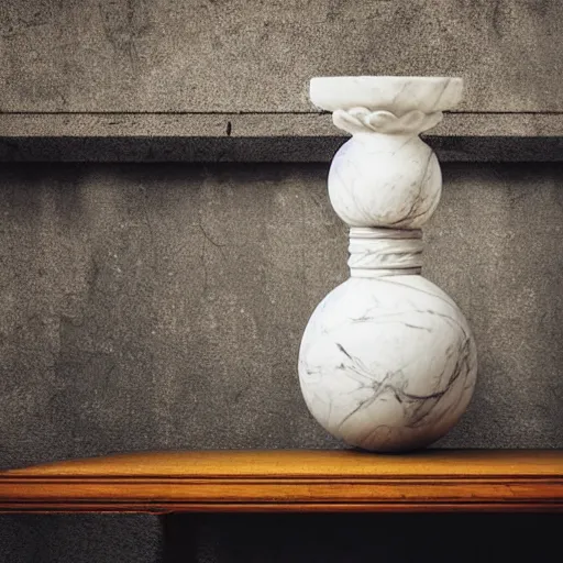 Image similar to studio photo of a marble vase, in the shape of an ancient temple. baroque details. museum. close up photo. bokeh. photorealistic, ultra detailed.