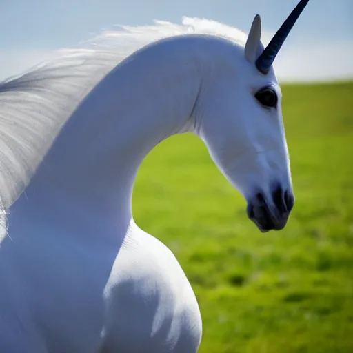 Prompt: science magazine - first picture of the genetically engineered real unicorn, where a rhono horn has been inserted into a horse's dna ( eos 5 ds r, iso 1 0 0, f / 8, 1 / 1 2 5, 8 4 mm, postprocessed, bokeh )