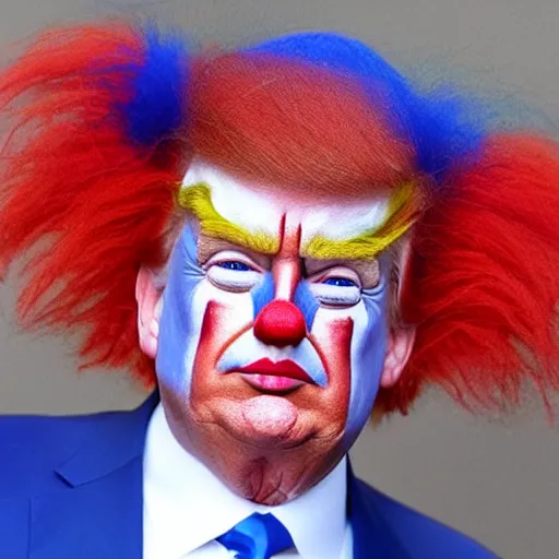 Image similar to donald trump in clown makup