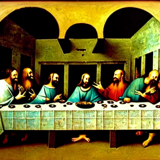 Image similar to The Last Supper painting by Hieronymus Bosch