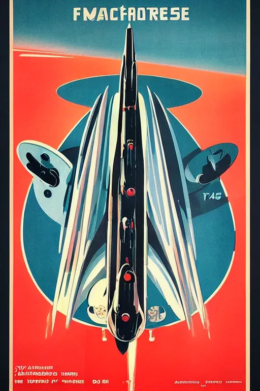 Image similar to propaganda poster of futuristic space race, 1 9 5 0 s style, futuristic design, dark, symmetrical, washed out color, centered, art deco, 1 9 5 0's futuristic, glowing highlights, intense