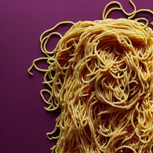 Image similar to a creature completely made of spaghetti