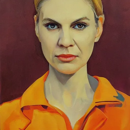 Prompt: kim wexler portrait 1 9 7 0 s style, painting by kuzma petrov - vodkin, cyberpunk