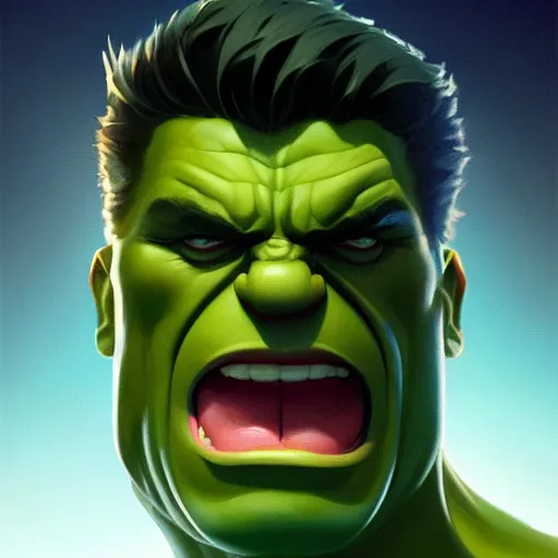 Image similar to face icon stylized minimalist the hulk, loftis, cory behance hd by jesper ejsing, by rhads, makoto shinkai and lois van baarle, ilya kuvshinov, rossdraws global illumination