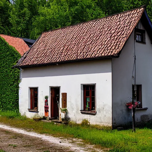 Image similar to A house in a Polish village, photography