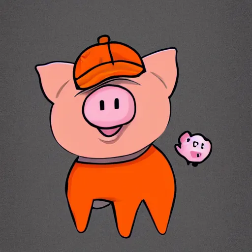 Image similar to cute pig using orange inmate clothes