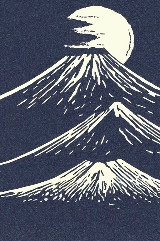 Prompt: a beautiful linocut print of mount fuji, 8 k, frostbite 3 engine, cryengine, dof, trending on artstation, digital art, crepuscular ray, art by roy l davies and tugboat printshop