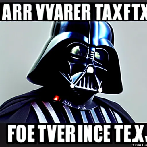 Prompt: darth vader using the force to do the taxes