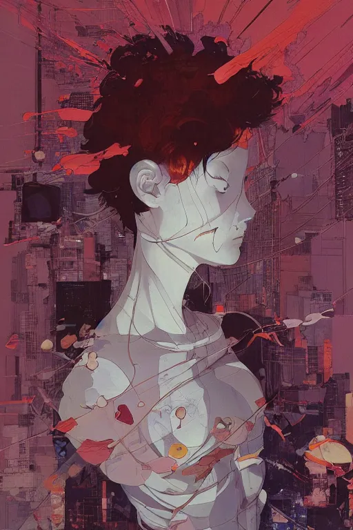 Image similar to prompt : city scavenger portrait soft light painted by james jean and katsuhiro otomo and erik jones, inspired by akira anime, smooth face feature, intricate oil painting, high detail illustration, sharp high detail, manga and anime 1 9 9 9