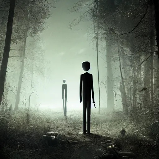 Prompt: Slenderman, realistic 4k octane beautifully detailed render, 4k post-processing, highly detailed, intricate complexity, epic composition, magical atmosphere, cinematic lighting, masterpiece, ultra hd