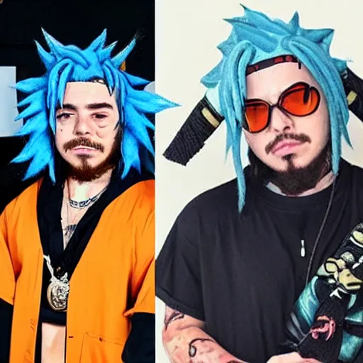 Image similar to post Malone cosplaying as Naruto
