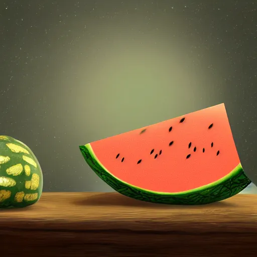 Image similar to An atronach made of melons, digital art, high quality, 8k