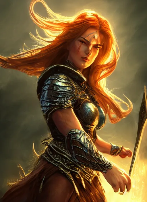 Image similar to fistfighting female goddess, ultra detailed fantasy, elden ring, realistic, dnd character portrait, full body, dnd, rpg, lotr game design fanart by concept art, behance hd, artstation, deviantart, global illumination radiating a glowing aura global illumination ray tracing hdr render in unreal engine 5