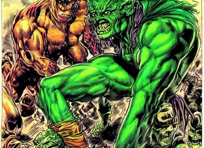 Image similar to green goblin illustration by mike ploog