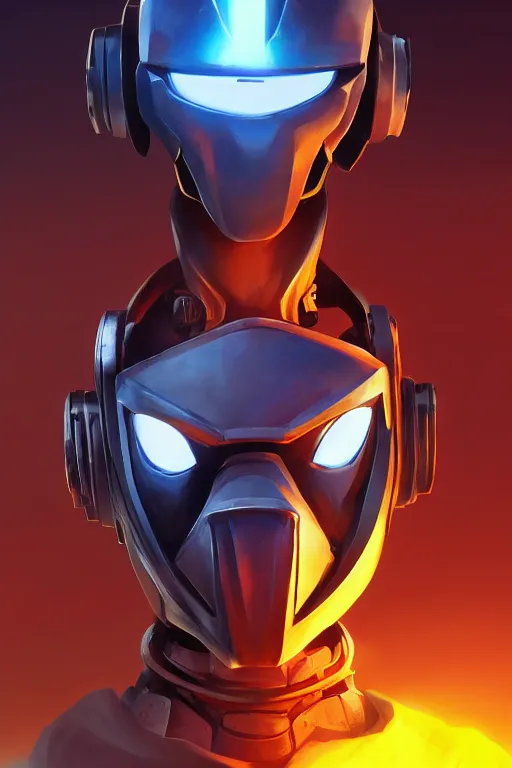 Image similar to epic mask helmet robot ninja portrait stylized as fornite style game design fanart by concept artist gervasio canda, behance hd by jesper ejsing, by rhads, makoto shinkai and lois van baarle, ilya kuvshinov, rossdraws global illumination radiating a glowing aura global illumination ray tracing hdr render in unreal engine 5