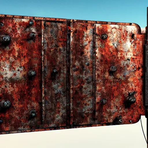 Image similar to 2 d rusted riveted metal, hd, 8 k, photoreal, best quality