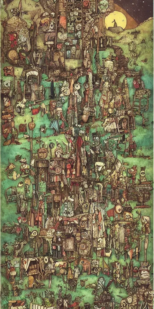 Image similar to a pilgram and native american scene by alexander jansson and where's waldo