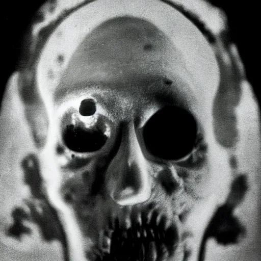 Prompt: real life irradiated undead acute radiation sickness flaking and melting skin 1950s nuclear wasteland black and white award winning photo highly detailed, highly in focus, highly life-like, facial closeup taken on Arriflex 35 II, by stanley kubrick