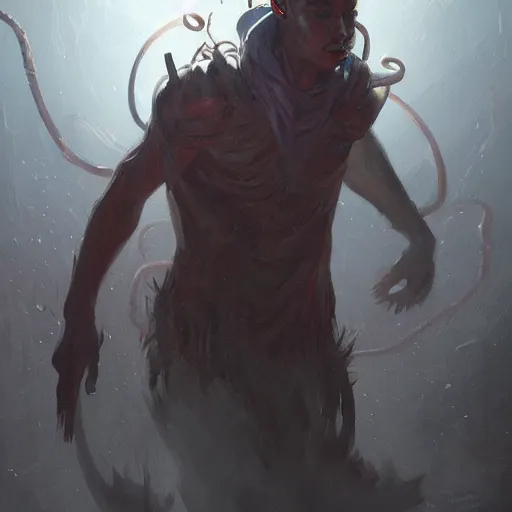 Image similar to nyarlathotep, dramatic light, painted by stanley lau, painted by greg rutkowski, painted by stanley artgerm, digital art, trending on artstation