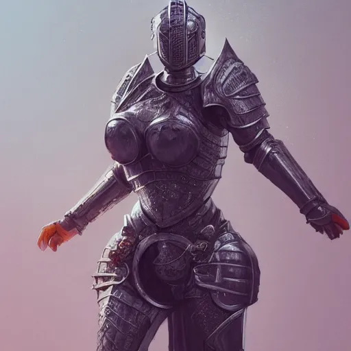 Prompt: full body portrait of a female wearing knight armor, an ultrafine hyperdetailed illustration by tooth wu and wlop and beeple and greg rutkowski, trending on artstation, highly detailed, 4 k, 8 k