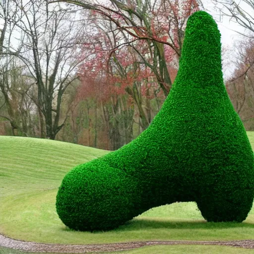 Prompt: topiary shaped like a shoe