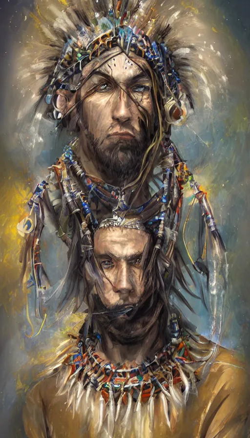 Image similar to portrait of a digital shaman, from final fantasy