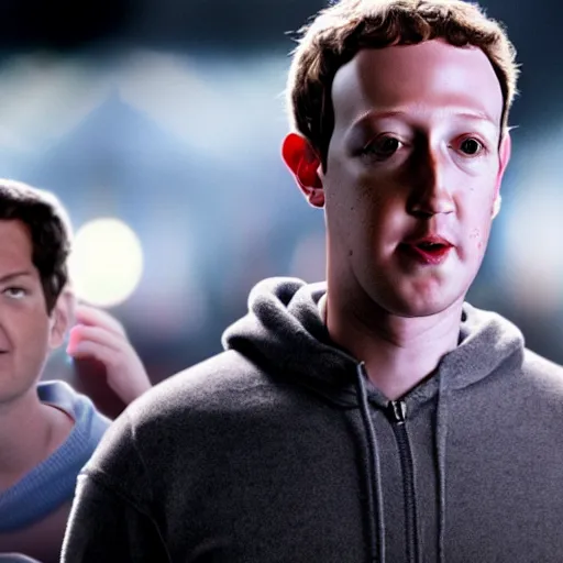Image similar to Zuckerberg as the God of Sweet baby Rays movie still, cinematic Eastman 5384 film