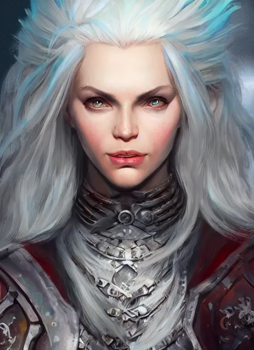 Image similar to human white hair young, ultra detailed fantasy, dndbeyond, bright, colourful, realistic, dnd character portrait, full body, pathfinder, pinterest, art by ralph horsley, dnd, rpg, lotr game design fanart by concept art, behance hd, artstation, deviantart, hdr render in unreal engine 5