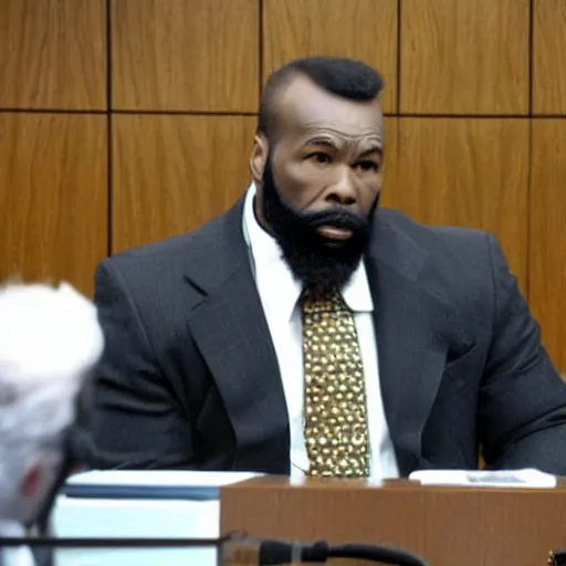 Image similar to mr. t testifying in court