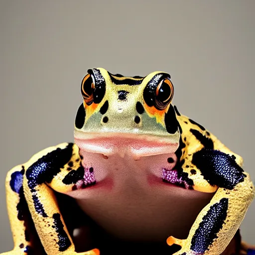 Prompt: a close - up portrait photo of steve buscemi poison frog by erwin olaf