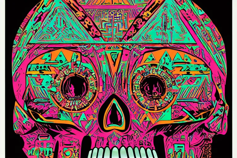 Image similar to aztec skull digitally painted by Kilian Eng