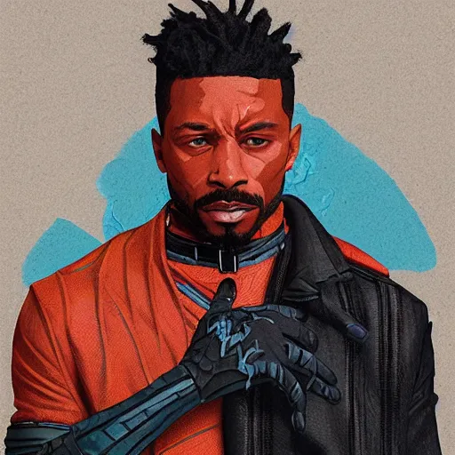 Image similar to a matte painting of killmonger, drip, stylish, sleek, by sachin teng