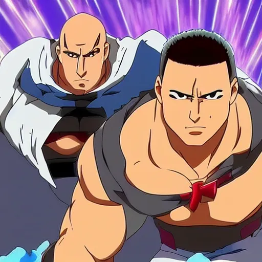 Image similar to dwayne the rock johnson anime