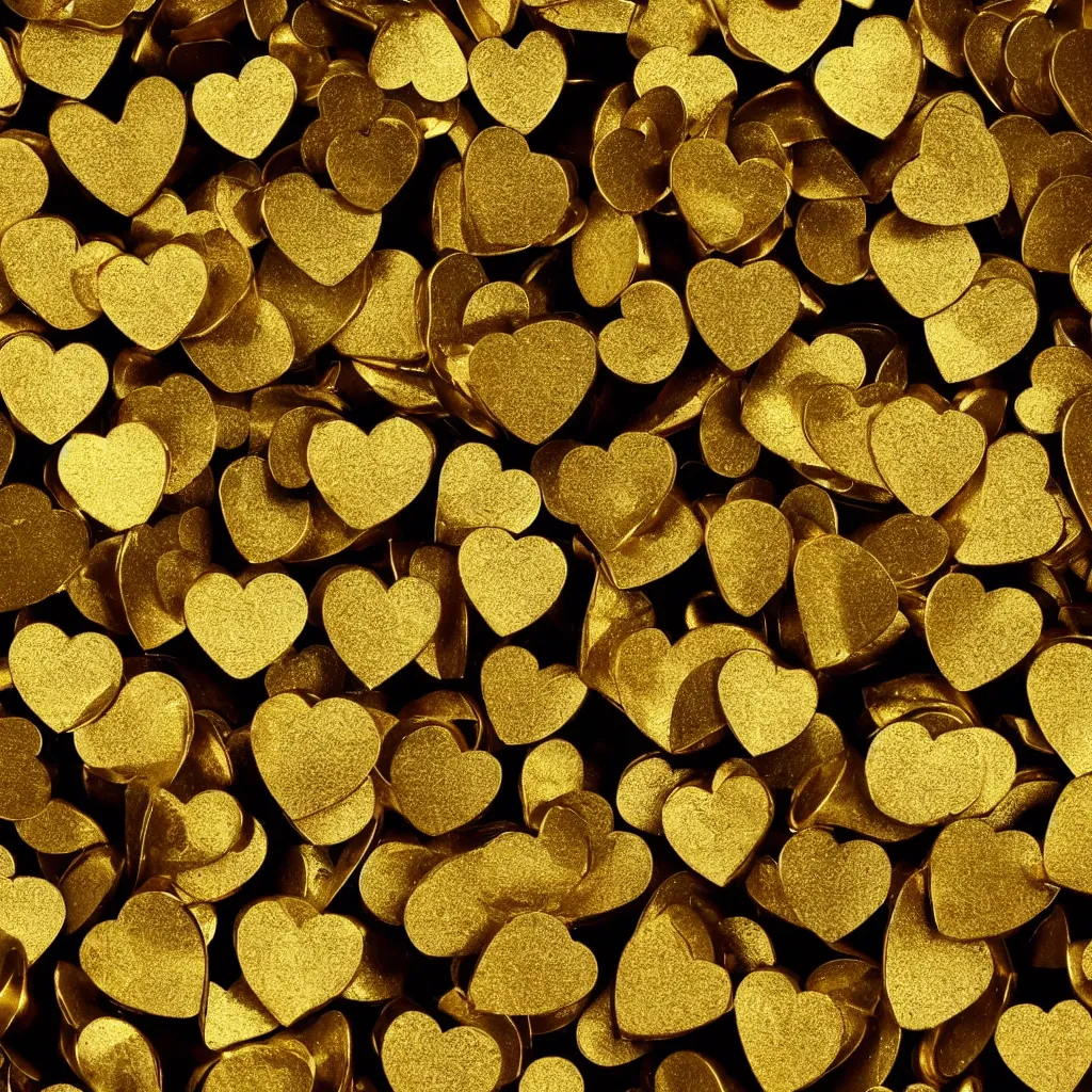 Prompt: Heart made out of gold with a bunch of holes