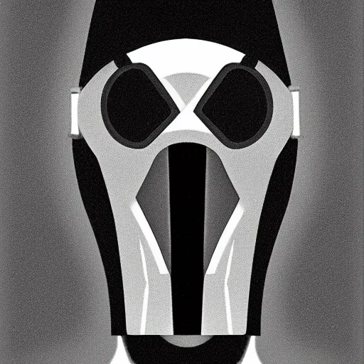 Image similar to portrait of noir robot detective, black and white digital art,