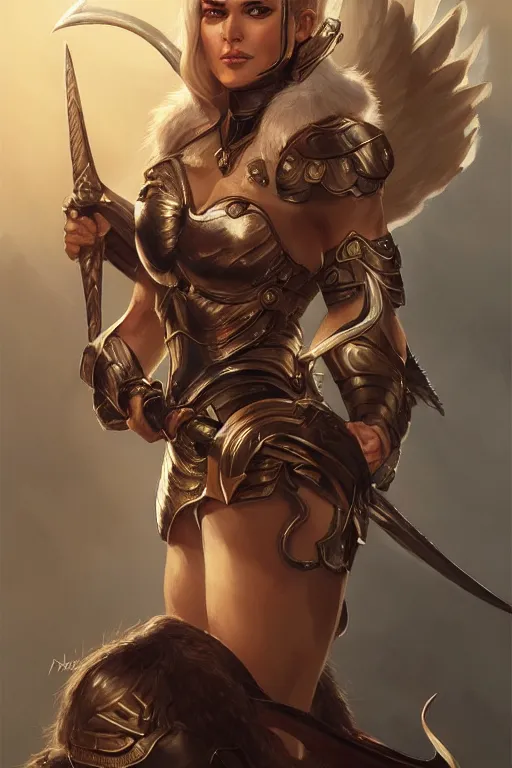 Image similar to amazon valkyrie athena, d & d, fantasy, portrait, highly detailed, headshot, digital painting, trending on artstation, concept art, sharp focus, illustration, art by artgerm and greg rutkowski and magali villeneuve