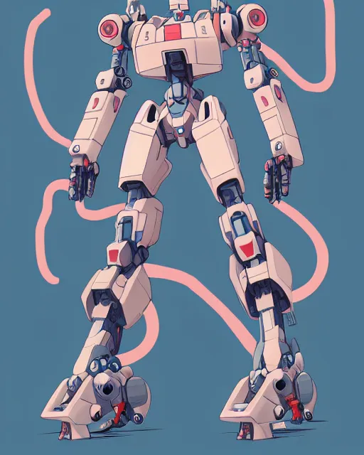 Image similar to a battle mech piloted by a cute kawaii girl, battle stance, smooth, intricate, elegant, power aura, artstation, concept art, high tech fantasy, sharp focus, illustration, art by james jean and josan gonzalez,