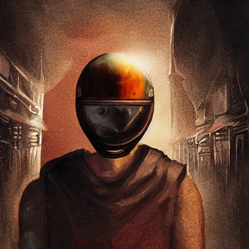 Image similar to anthro planet mars head being stabbed in dark alley, dramatic epic cinematic lighting