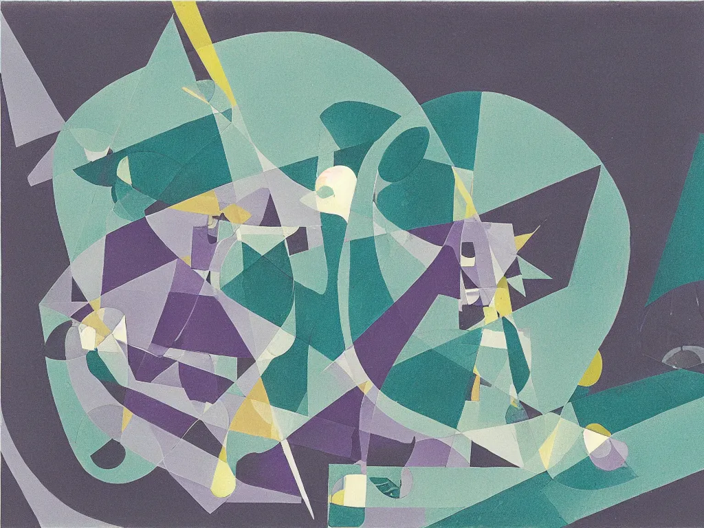 Image similar to the purple gherub almost touching the turquoise silfid. moholy - nagy, laszlo