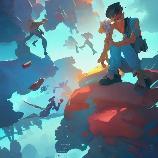 Image similar to hero world rockoa €™ s modern life, behance hd by jesper ejsing, by rhads, makoto shinkai and lois van baarle, ilya kuvshinov, rossdraws global illumination