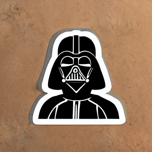 Image similar to a sticker illustration of darth vader with abs