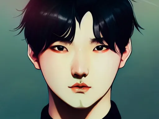 Image similar to portrait MIN YOONGI is ZUKO, night time, dynamic lighting , looking at his FIRE SCAR reflection, +++ super super super dynamic posing, j.c. leyendecker, abyxrt_, thick eyebrows, super serious facial expression