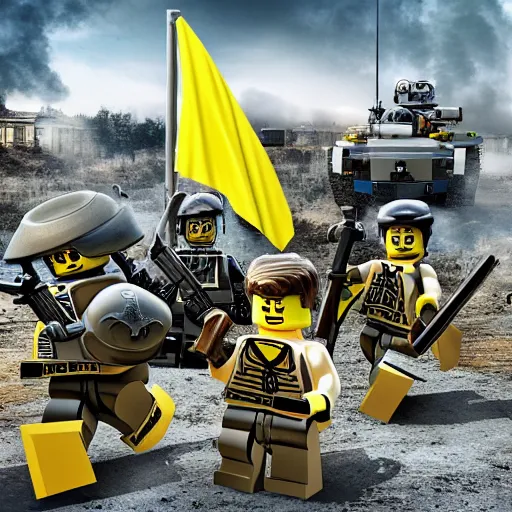 Prompt: lego ukraine war photo ultra hd