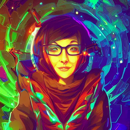 Image similar to skill magic geek inside matrix deepdream radiating a glowing aura stuff loot legends stylized digital illustration video game icon artstation lois van baarle, ilya kuvshinov, rossdraws,