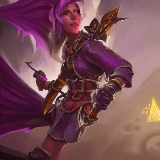 Prompt: violet daggers, hearthstone weapon card art, by greg rutkowski